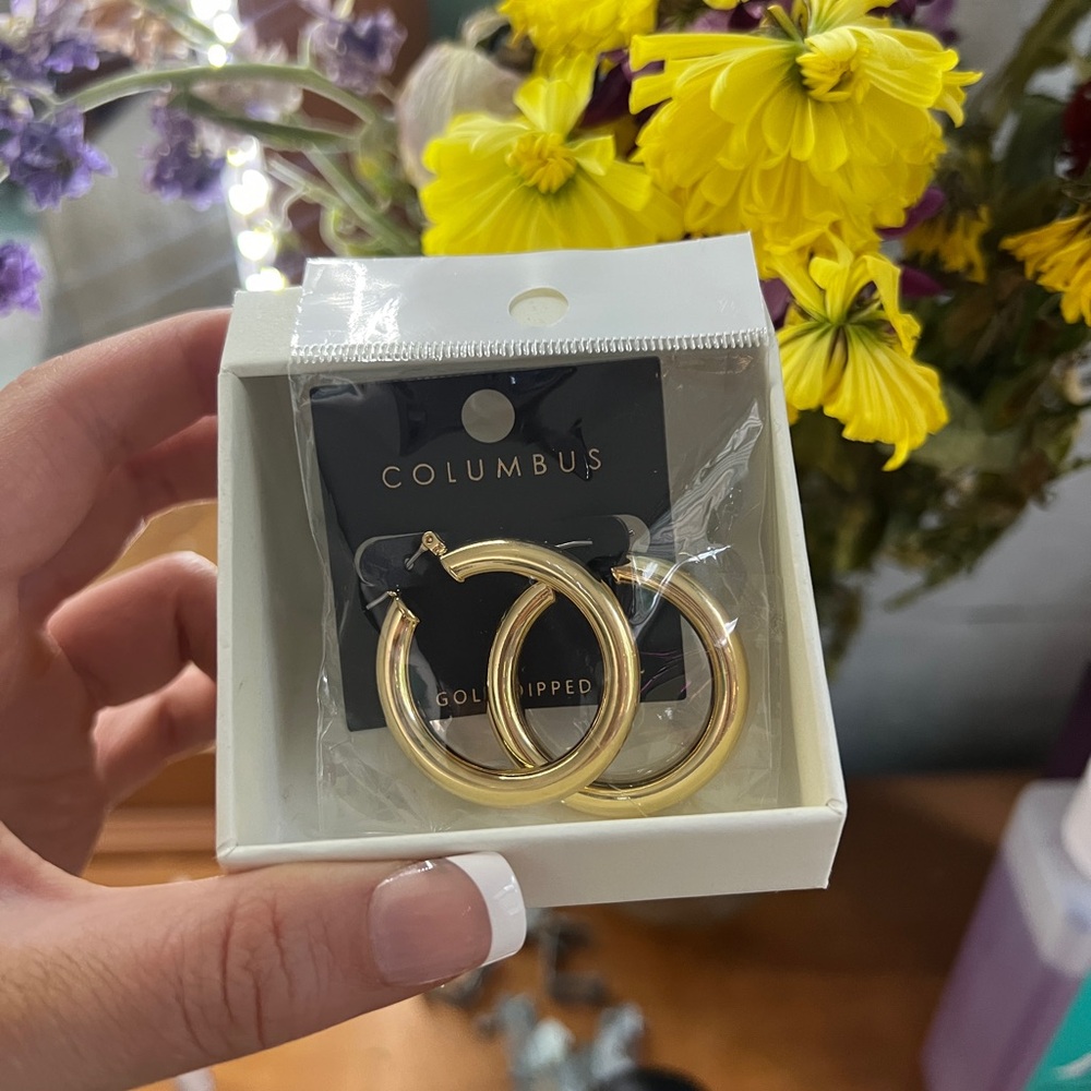 Gold Dipped Solid Hoops